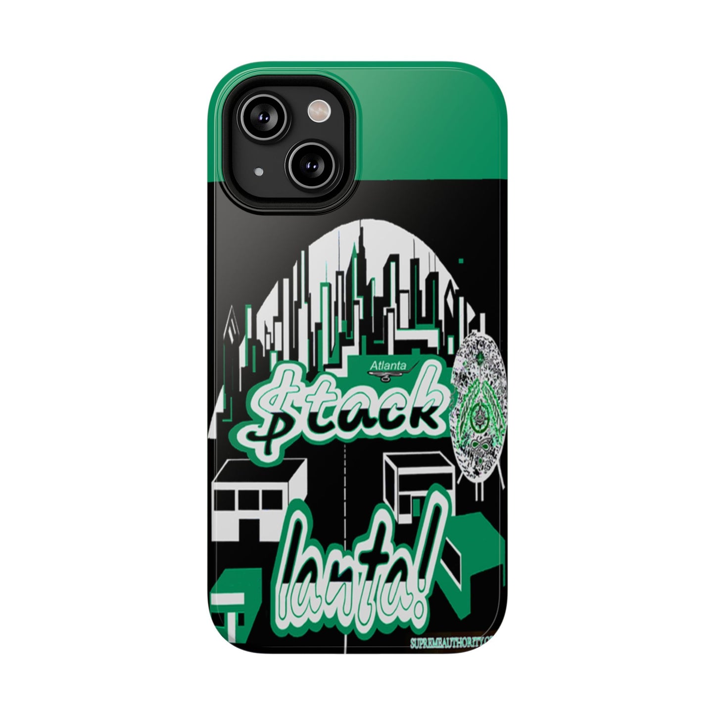 Stack-lanta 2! Remix Green Supreme Authority Iphone ONLY -Impact-Resistant Cases