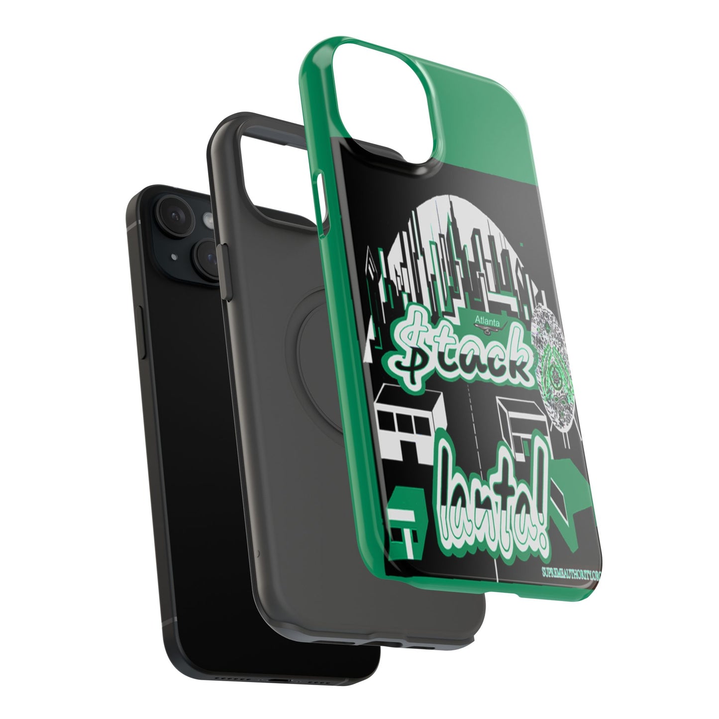 Stack-lanta 2! Remix Green Supreme Authority Iphone ONLY -Impact-Resistant Cases
