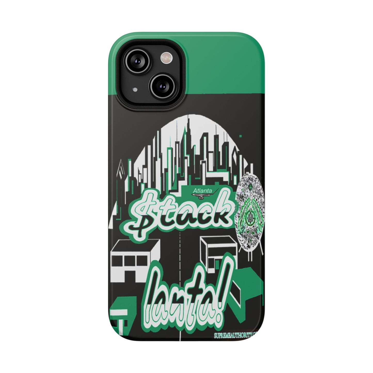 Stack-lanta 2! Remix Green Supreme Authority Iphone ONLY -Impact-Resistant Cases