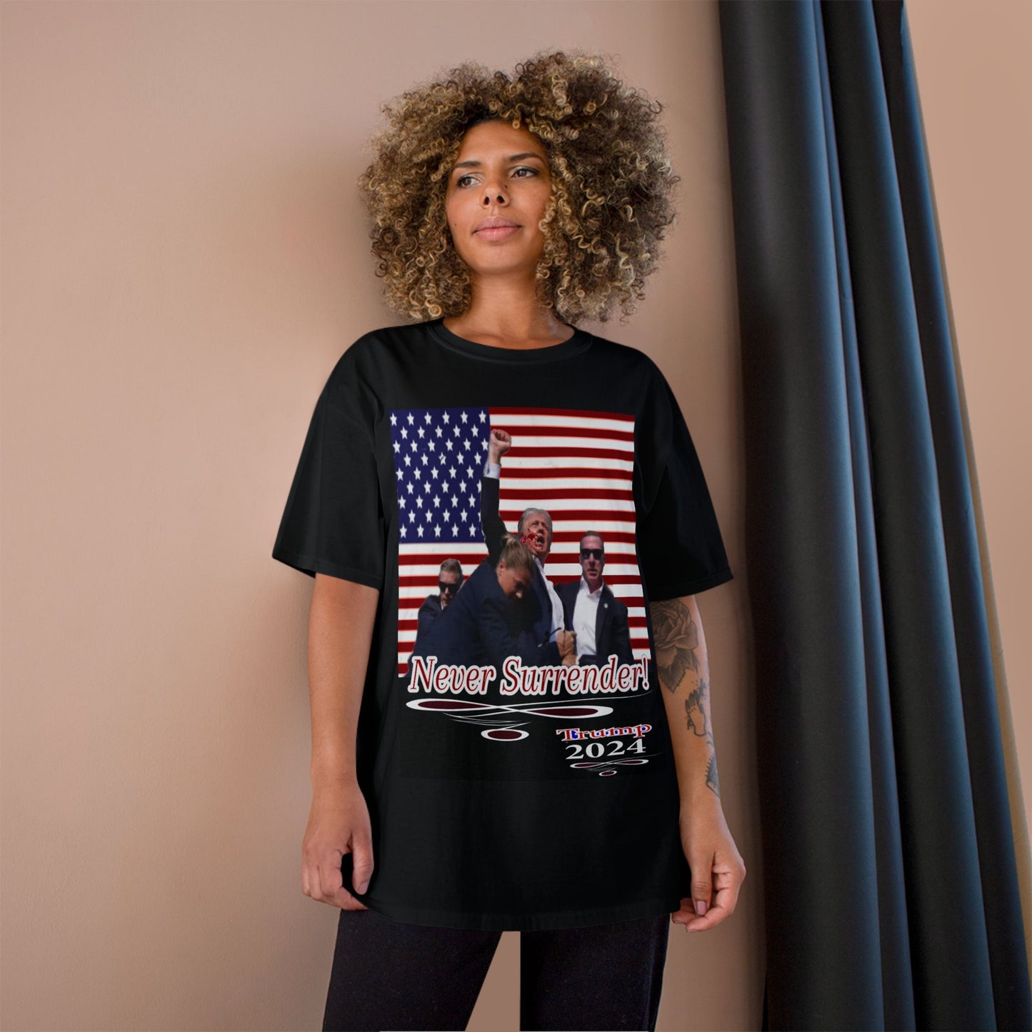 Trump Never Surrender Champion T-Shirt
