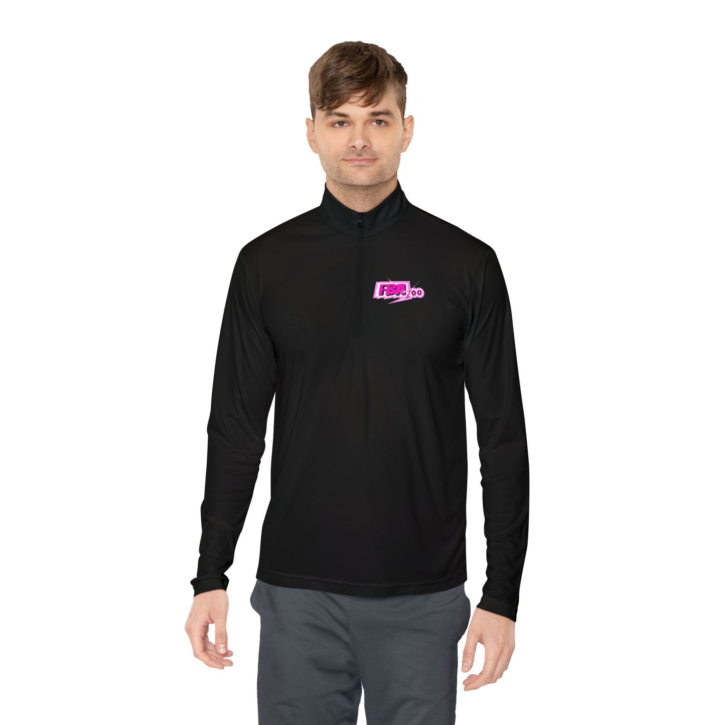 FBA 1oo Pink, Black , violet Quarter-Zip Pullover