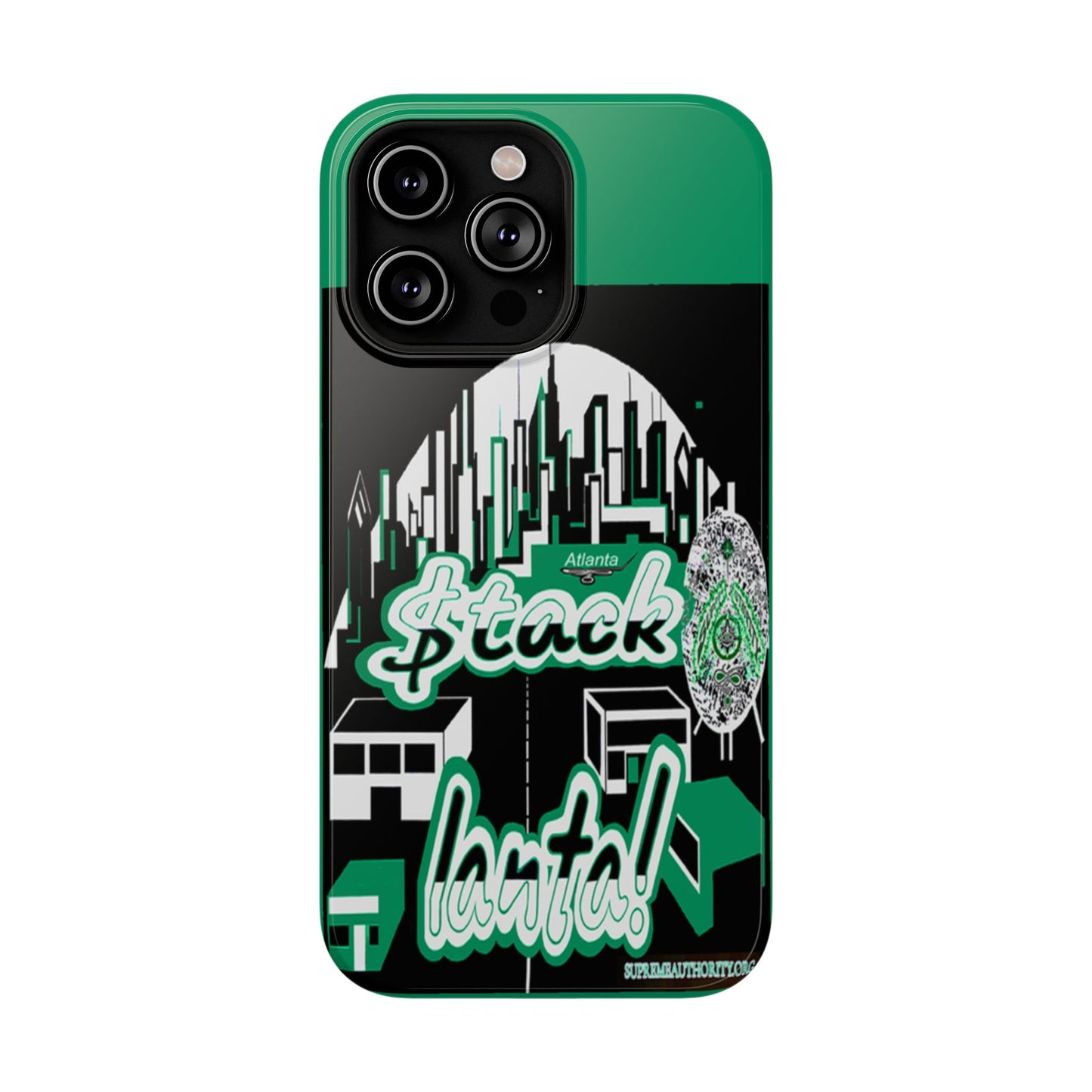Stack-lanta 2! Remix Green Supreme Authority Iphone ONLY -Impact-Resistant Cases