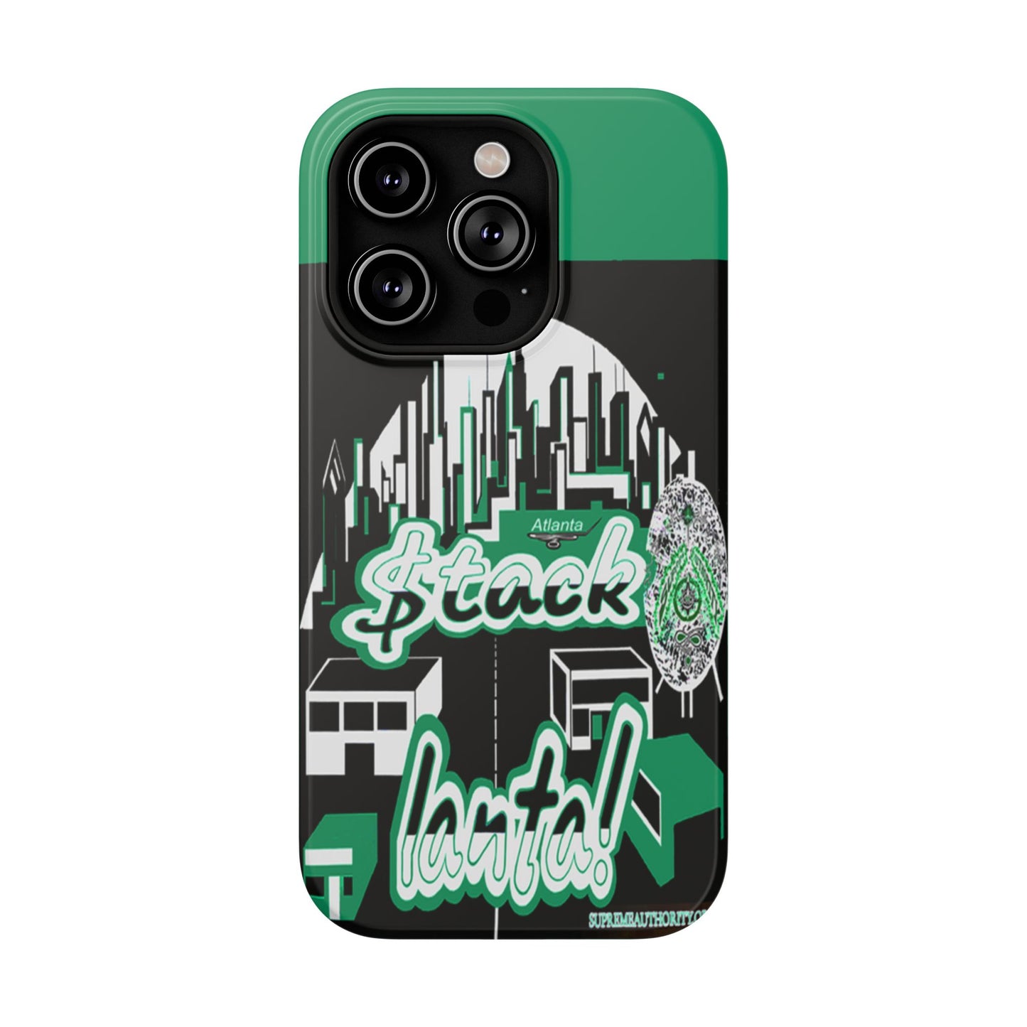 Stack-lanta 2! Remix Green Supreme Authority Iphone ONLY -Impact-Resistant Cases