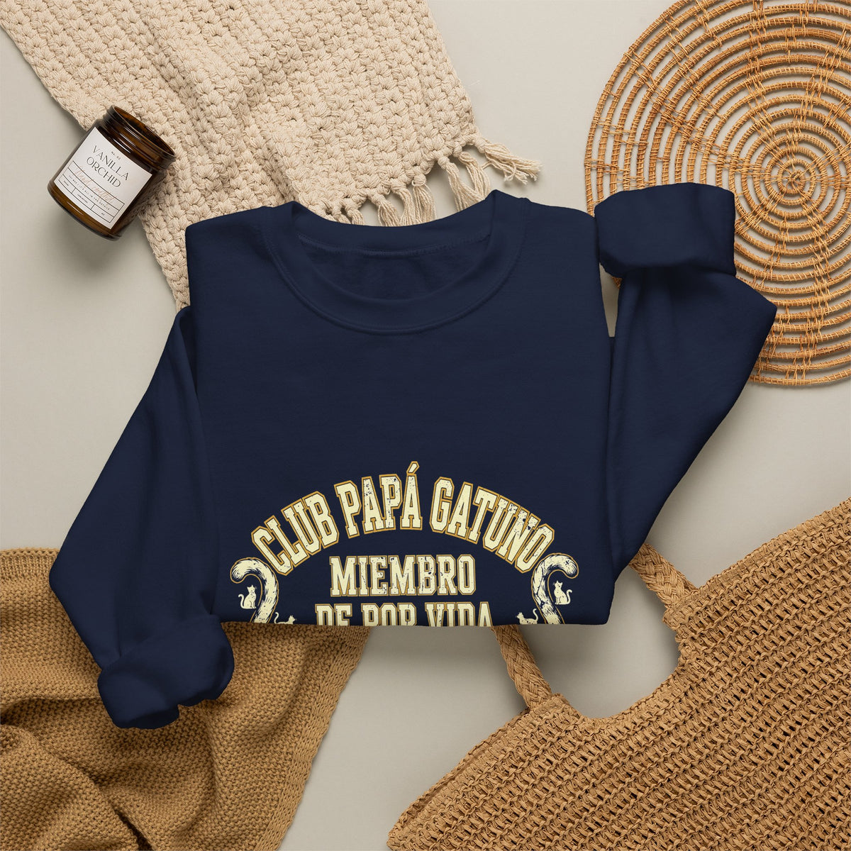Sudadera Club Papá Gatuno - Miembro de Por Vida, Depto. de Arena y Premios