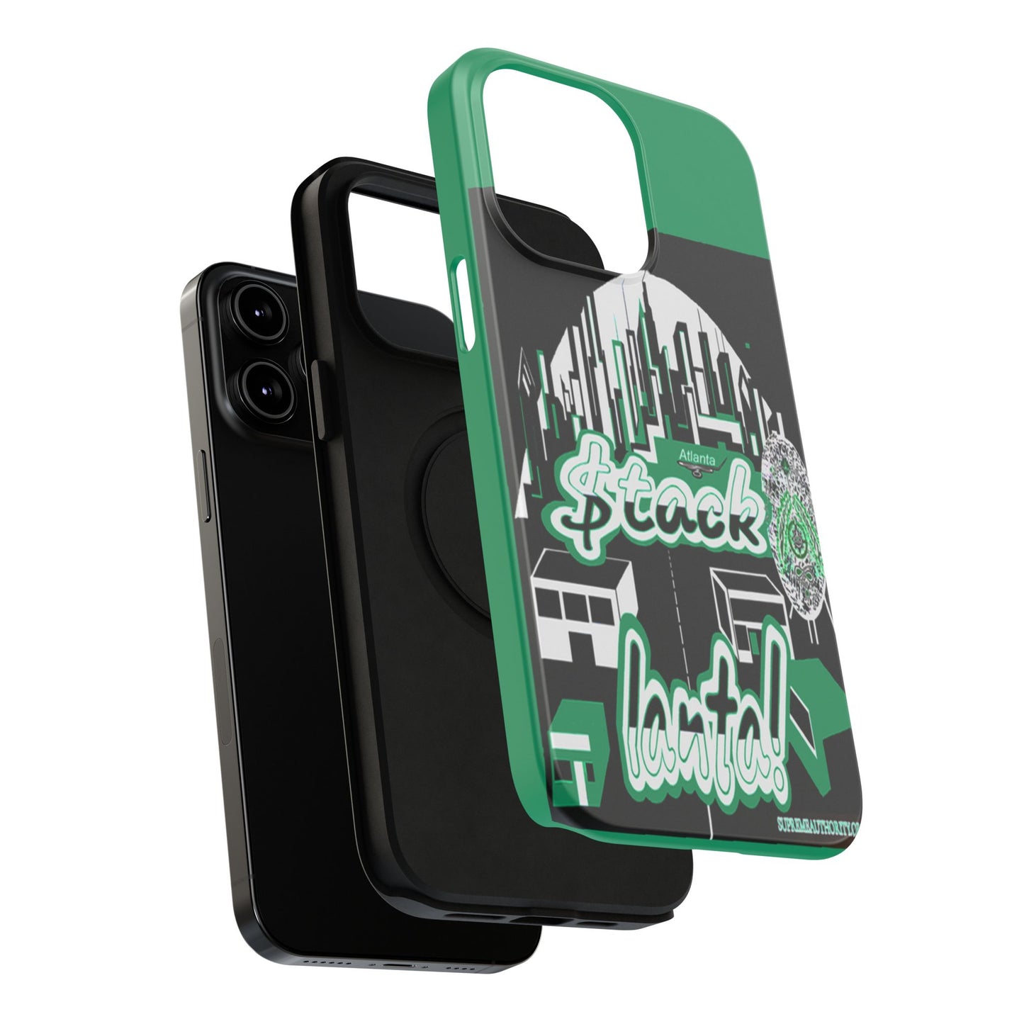 Stack-lanta 2! Remix Green Supreme Authority Iphone ONLY -Impact-Resistant Cases