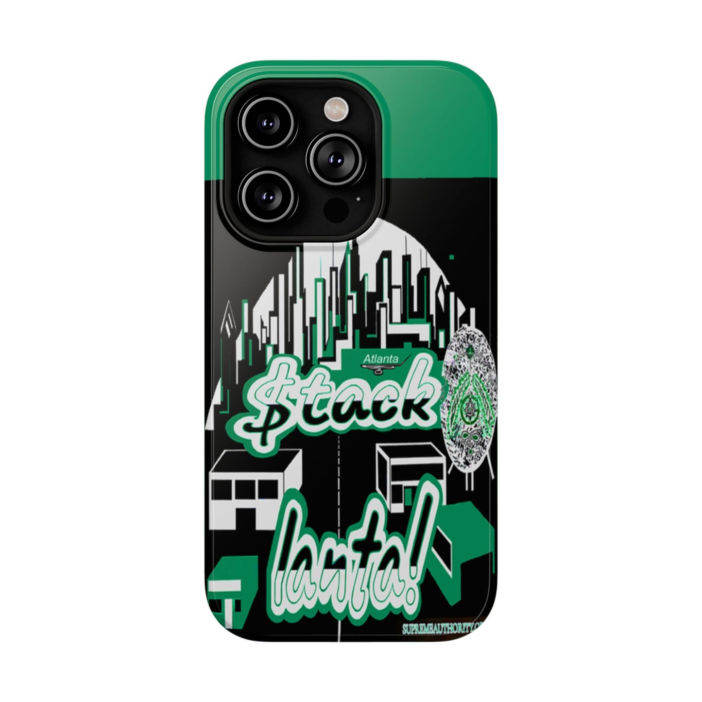 Stack-lanta 2! Remix Green Supreme Authority Iphone ONLY -Impact-Resistant Cases