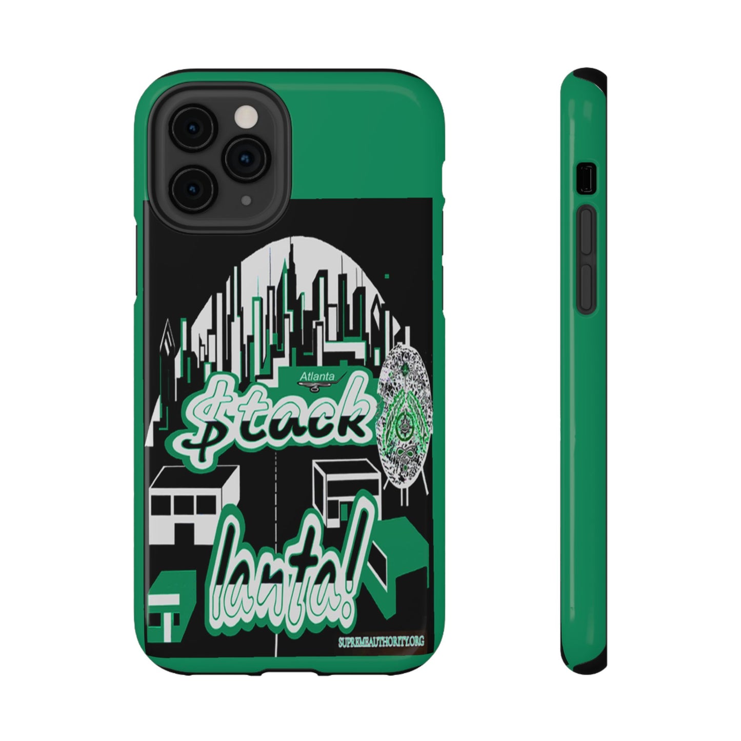 Stack-lanta 2! Remix Green Supreme Authority Iphone ONLY -Impact-Resistant Cases
