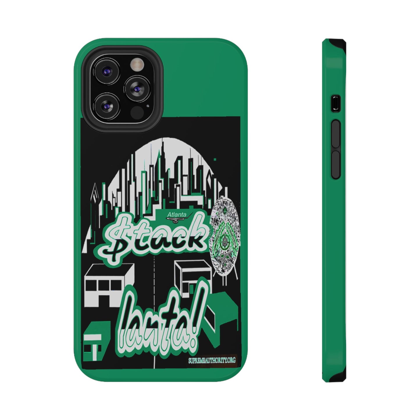 Stack-lanta 2! Remix Green Supreme Authority Iphone ONLY -Impact-Resistant Cases