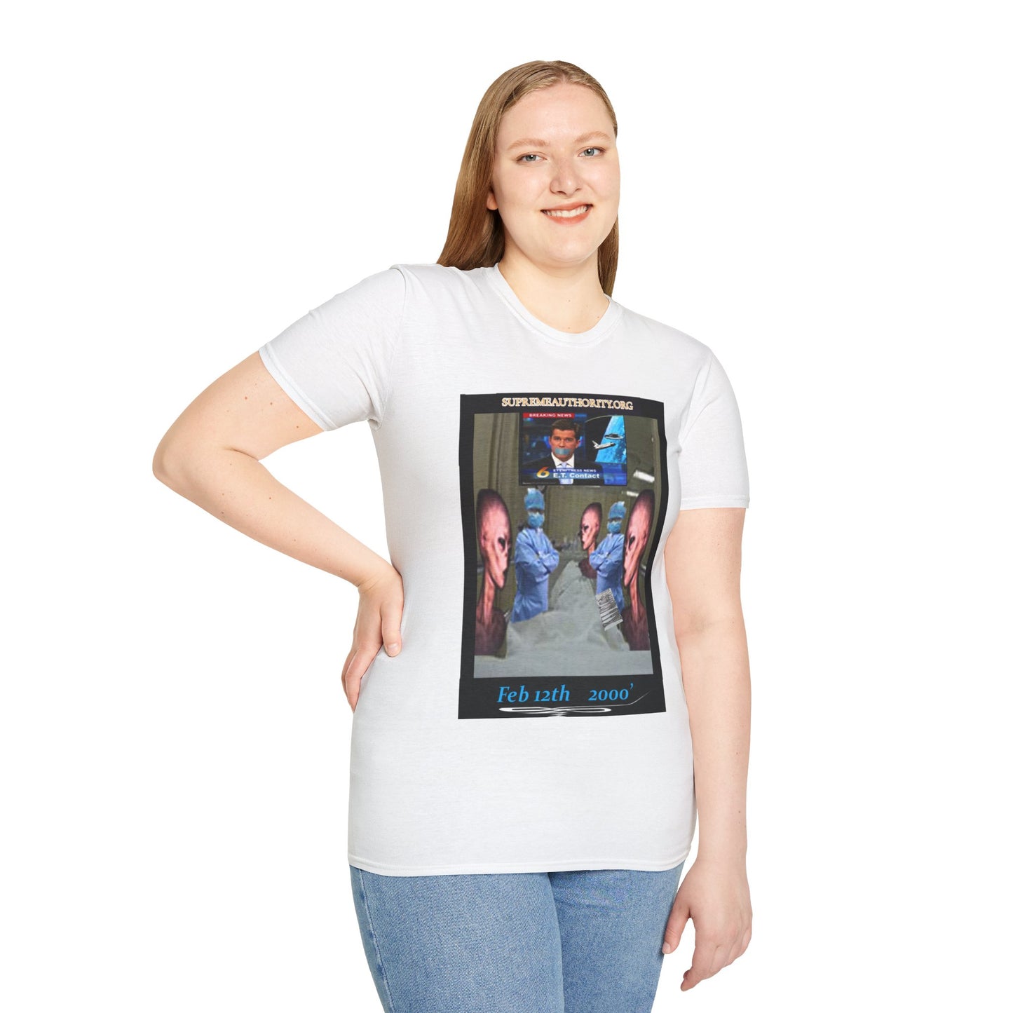 Feb. 12th 2000' An Alien Grey Operation - Grey Unisex Softstyle T-Shirt