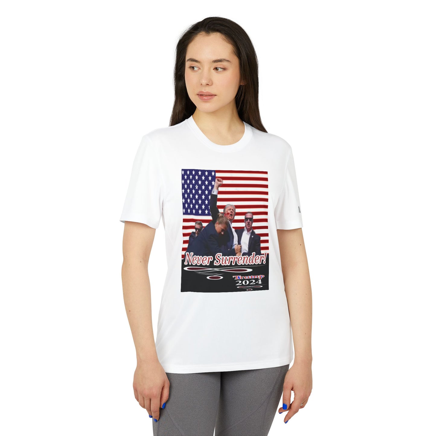 Trump Never Surrender adidas® Unisex Sport T-shirt