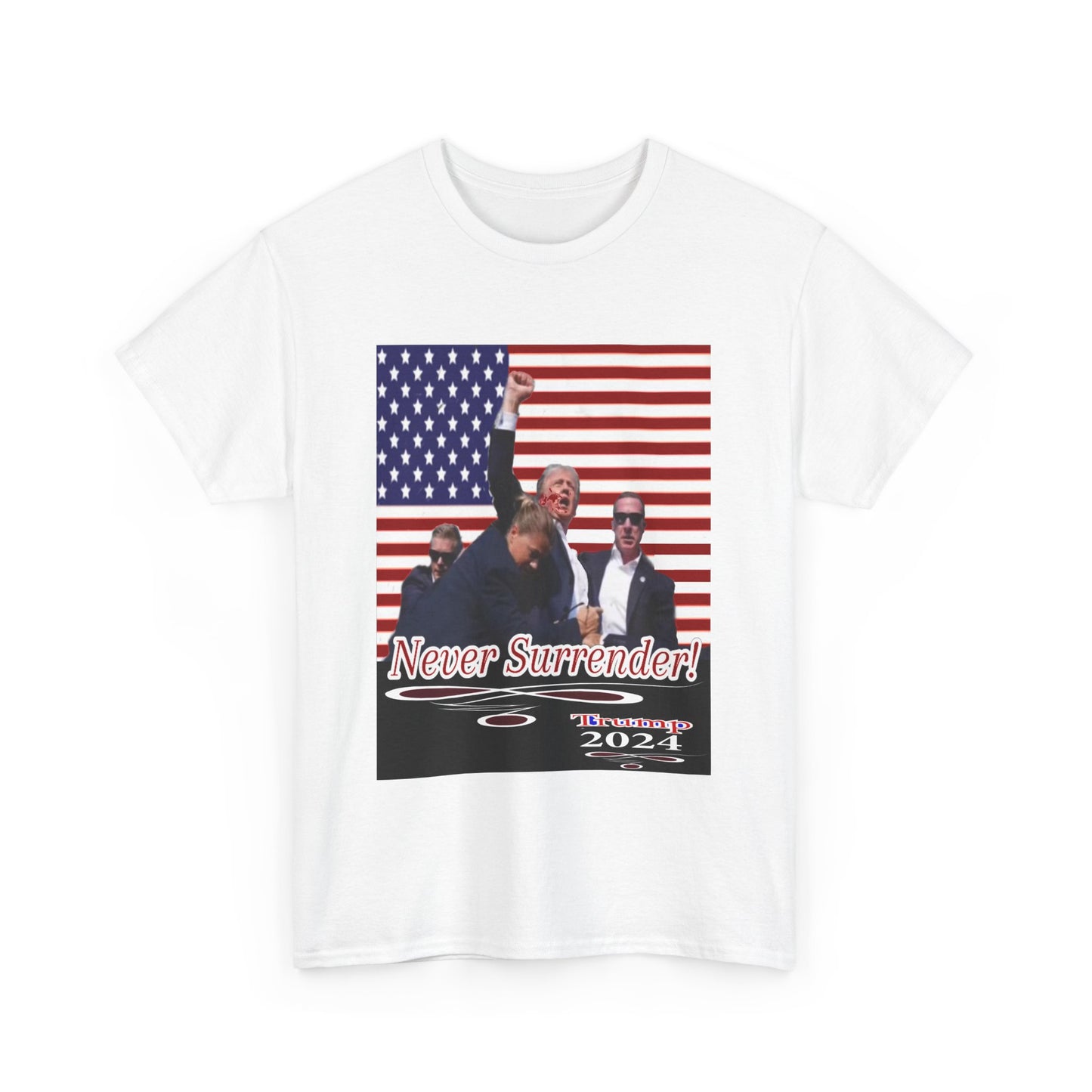 Trump Never Surrender Unisex Heavy Cotton Tee