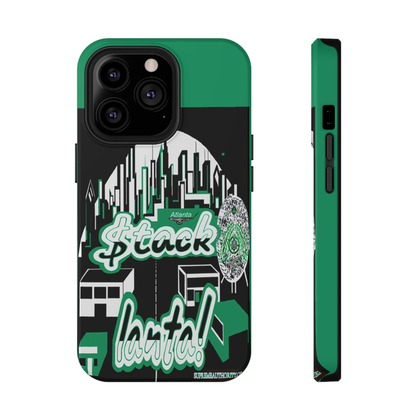 Stack-lanta 2! Remix Green Supreme Authority Iphone ONLY -Impact-Resistant Cases