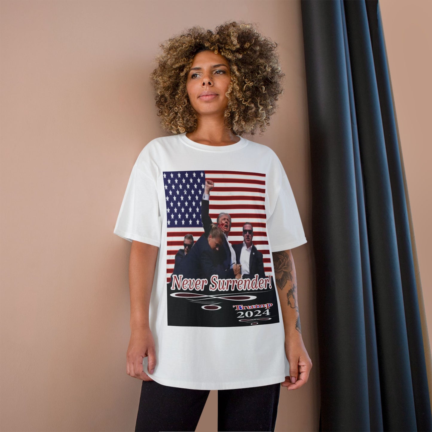 Trump Never Surrender Champion T-Shirt