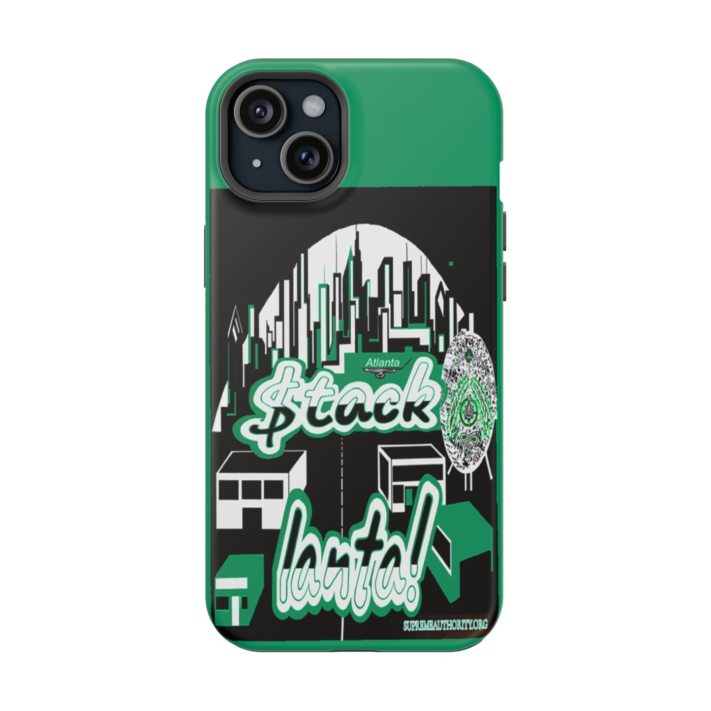 Stack-lanta 2! Remix Green Supreme Authority Iphone ONLY -Impact-Resistant Cases