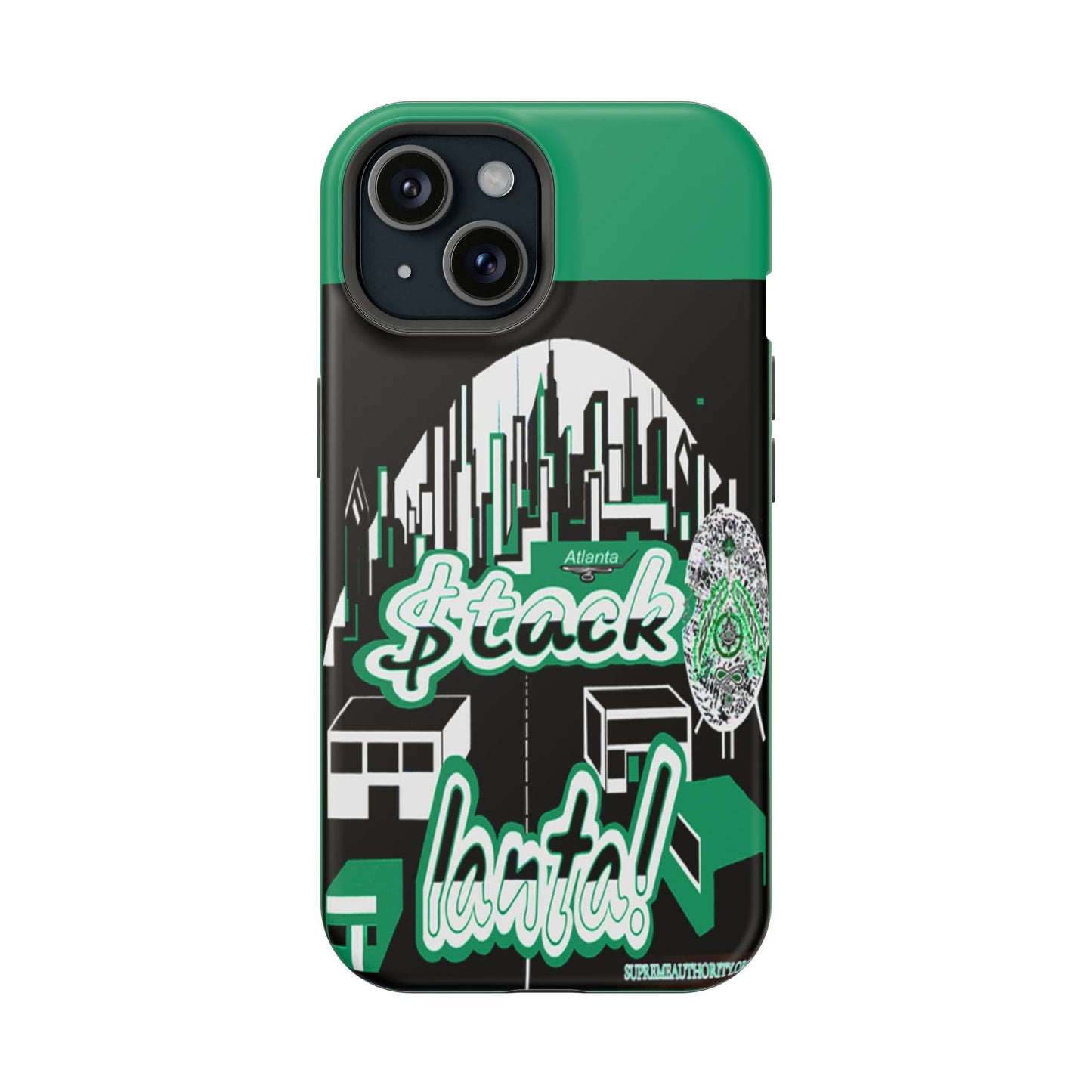 Stack-lanta 2! Remix Green Supreme Authority Iphone ONLY -Impact-Resistant Cases