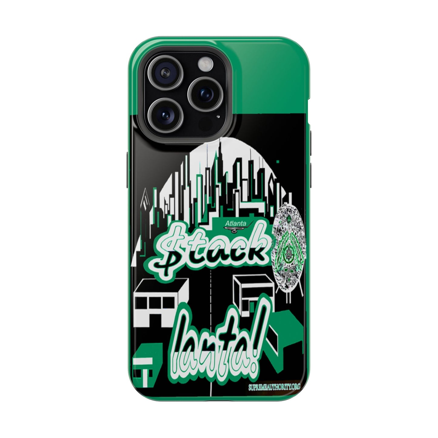 Stack-lanta 2! Remix Green Supreme Authority Iphone ONLY -Impact-Resistant Cases