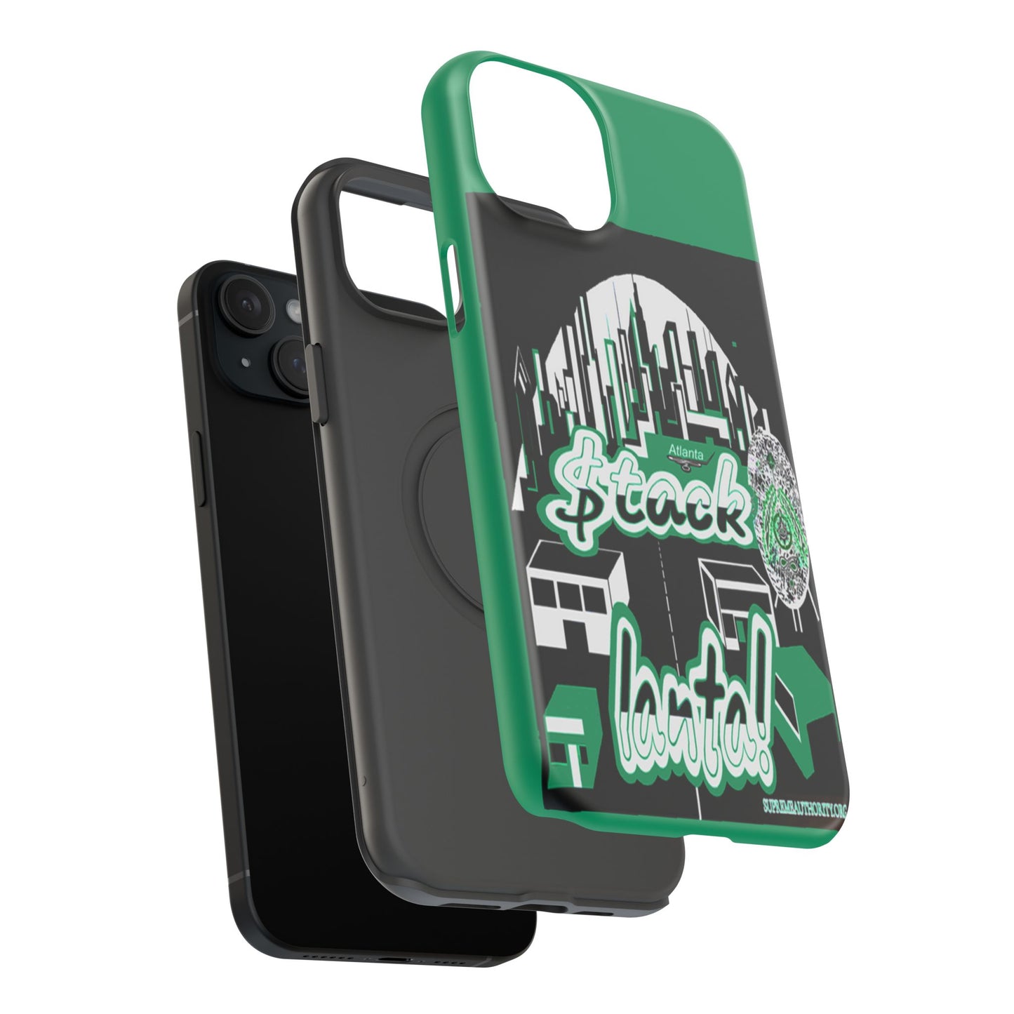 Stack-lanta 2! Remix Green Supreme Authority Iphone ONLY -Impact-Resistant Cases