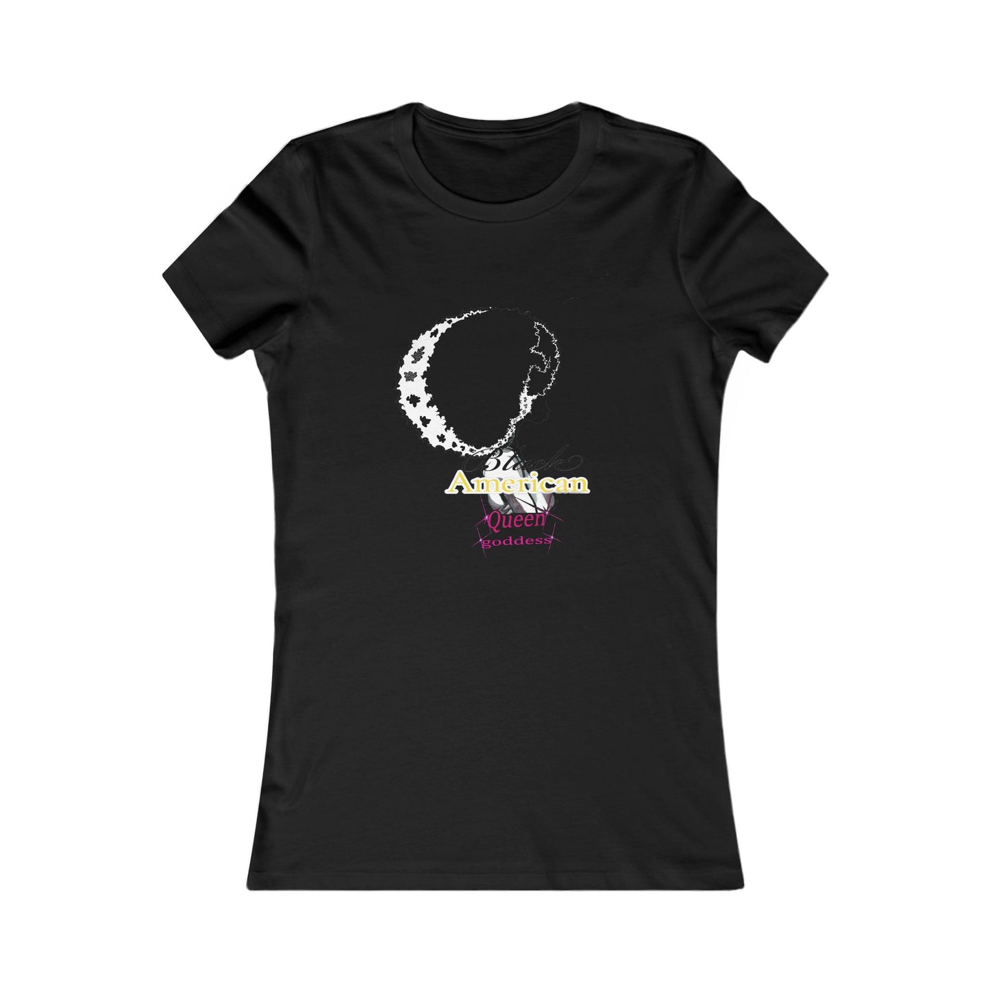 Black American Queen goddess gold -Women's Favorite Tee