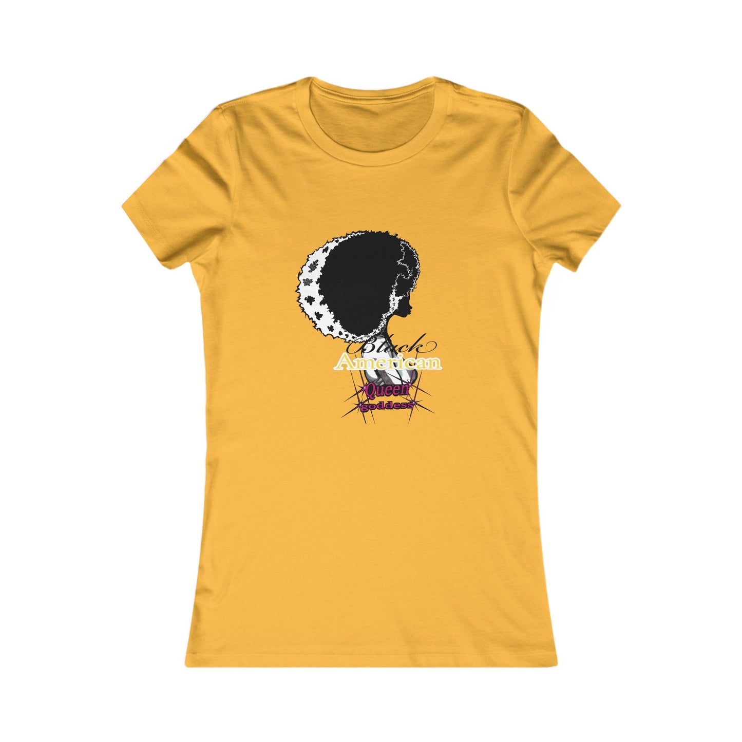 Black American Queen goddess gold -Women's Favorite Tee