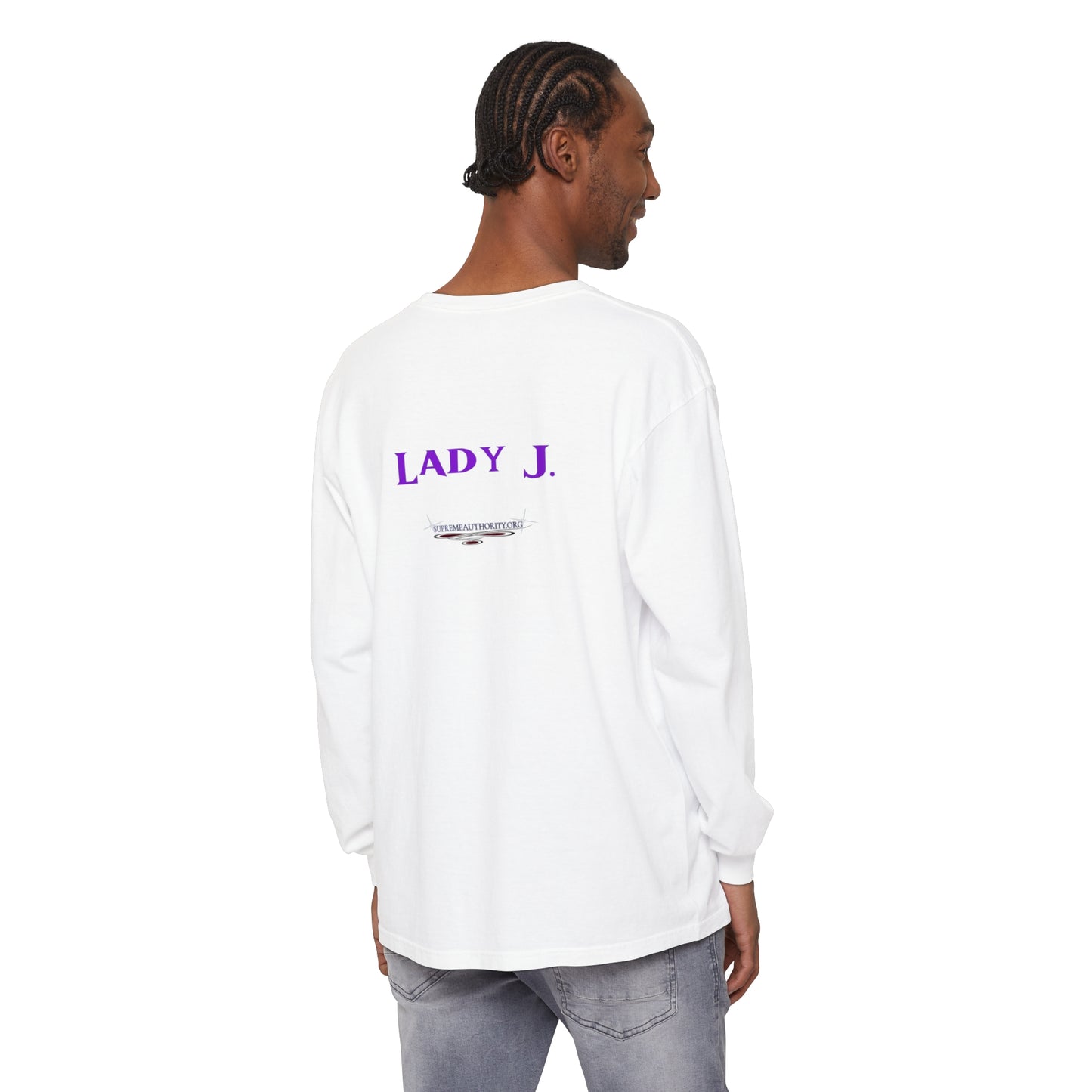 YAHUAH CREATOR - Lady J -custom - Unisex Garment-dyed Long Sleeve T-Shirt
