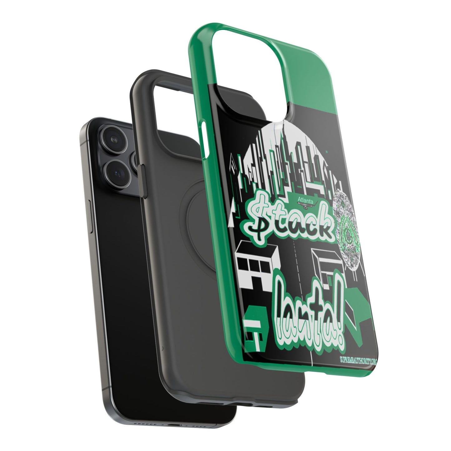 Stack-lanta 2! Remix Green Supreme Authority Iphone ONLY -Impact-Resistant Cases