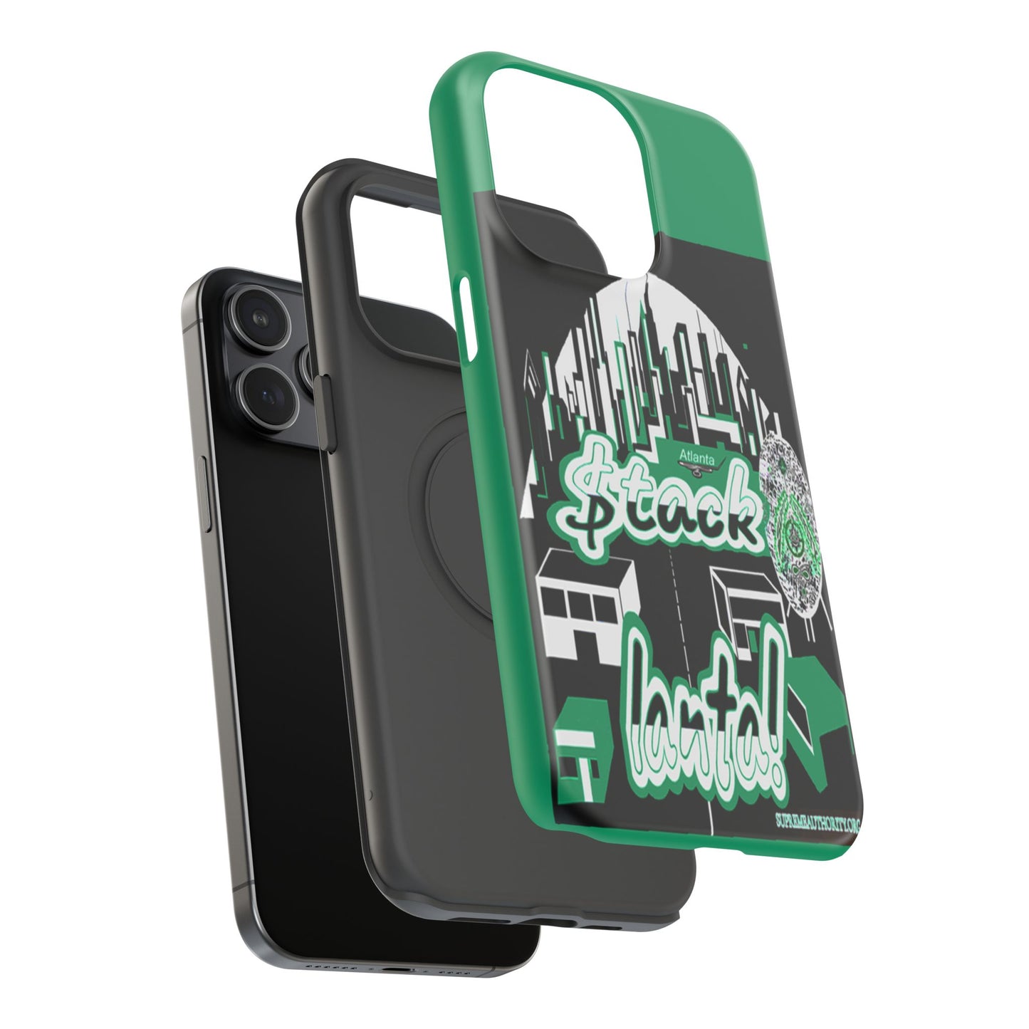Stack-lanta 2! Remix Green Supreme Authority Iphone ONLY -Impact-Resistant Cases