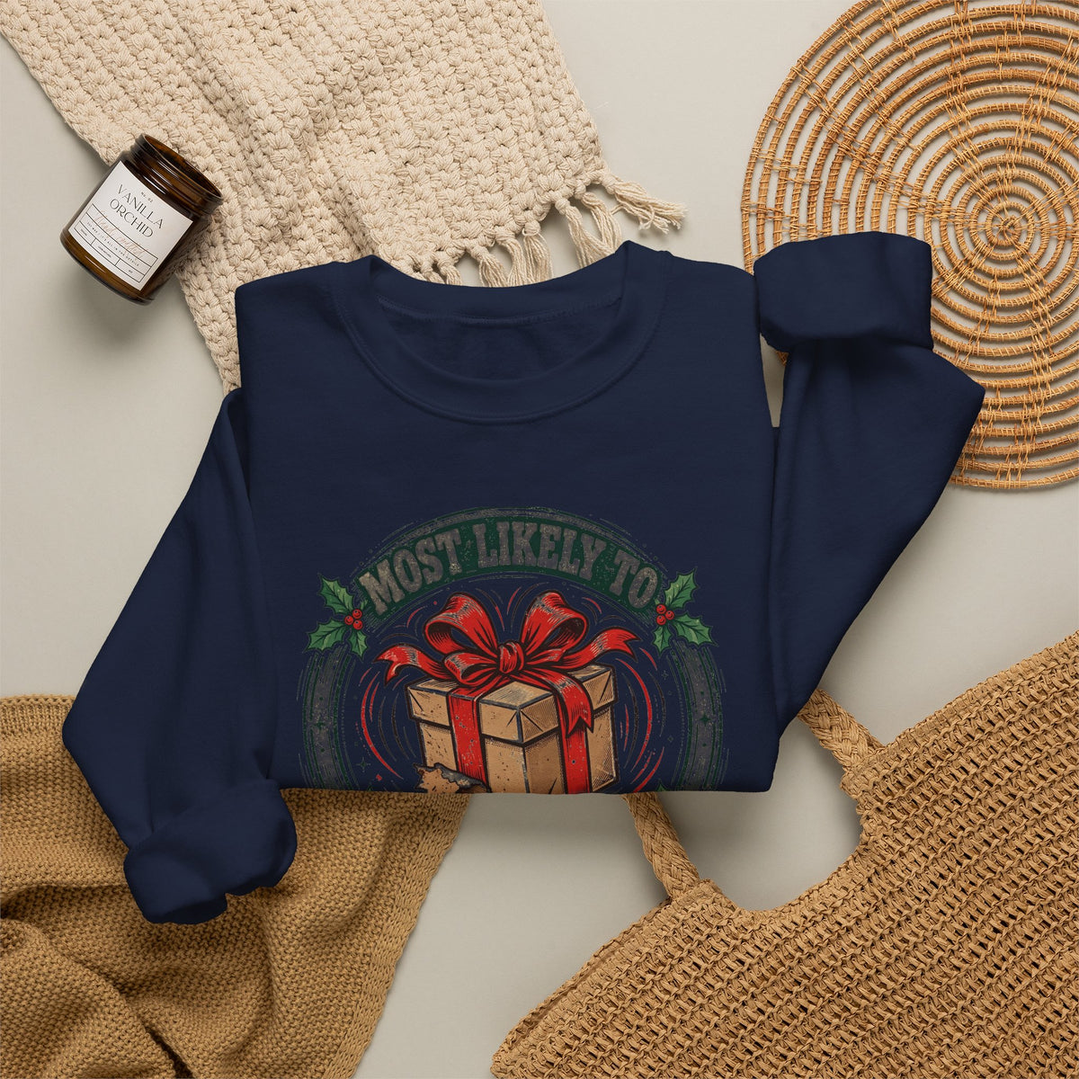 Most Likely To Shake The Presents Sweatshirt - Funny Christmas Crewneck - Family Christmas Shirt