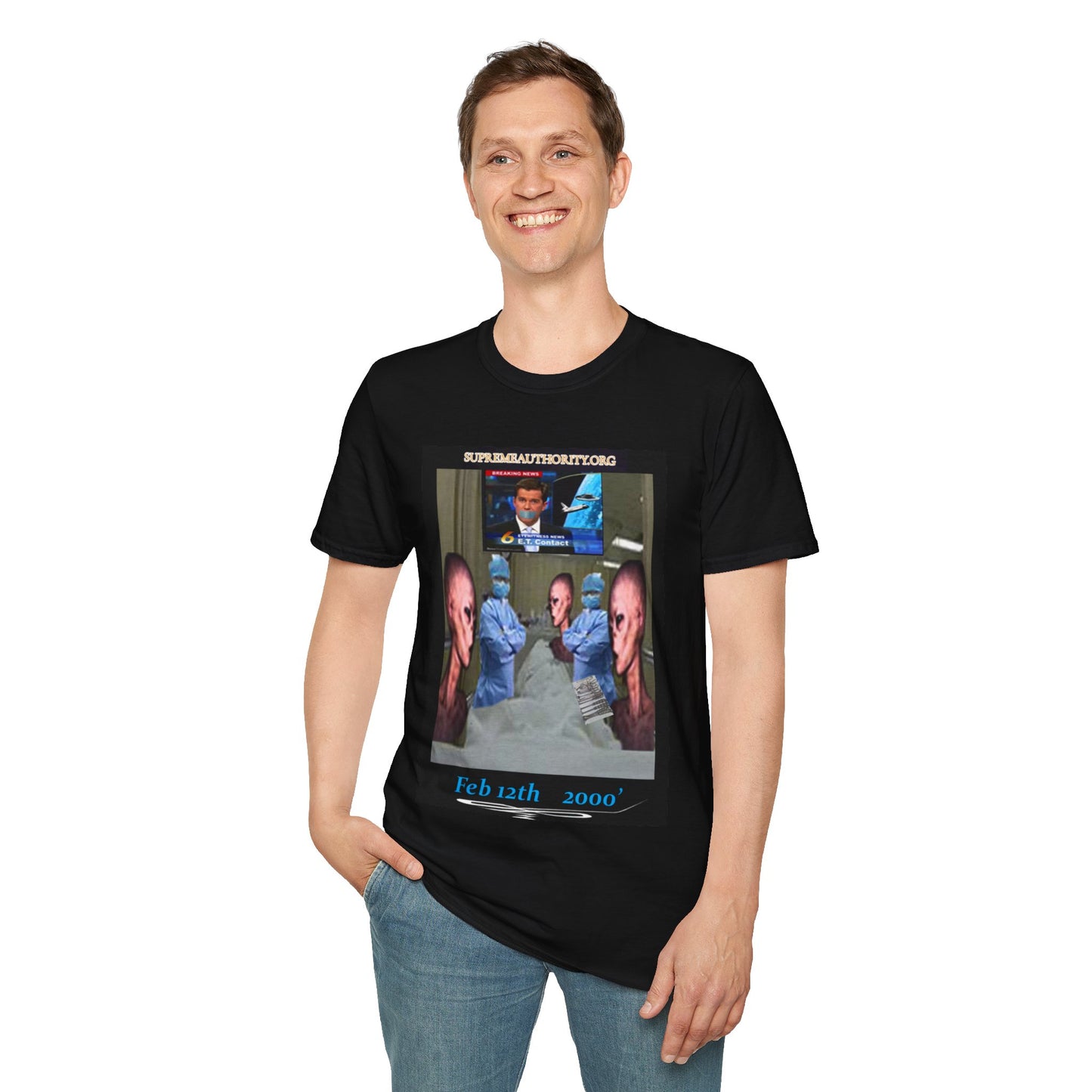 Feb. 12th 2000' An Alien Grey Operation - Grey Unisex Softstyle T-Shirt