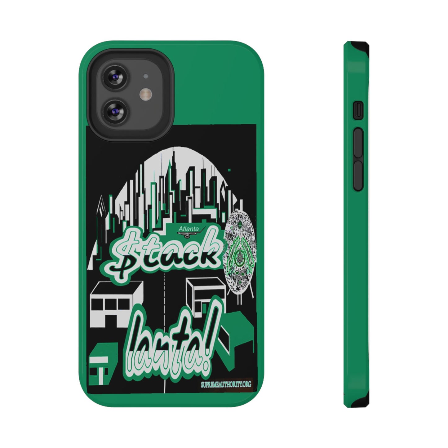 Stack-lanta 2! Remix Green Supreme Authority Iphone ONLY -Impact-Resistant Cases