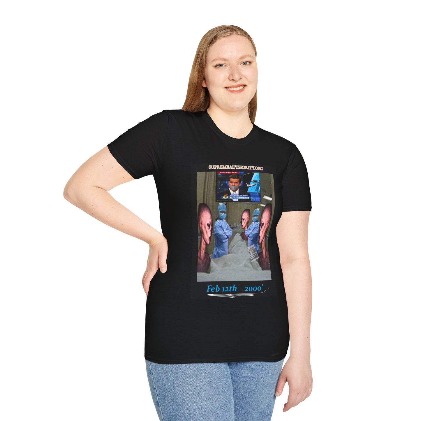 Feb. 12th 2000' An Alien Grey Operation - Grey Unisex Softstyle T-Shirt