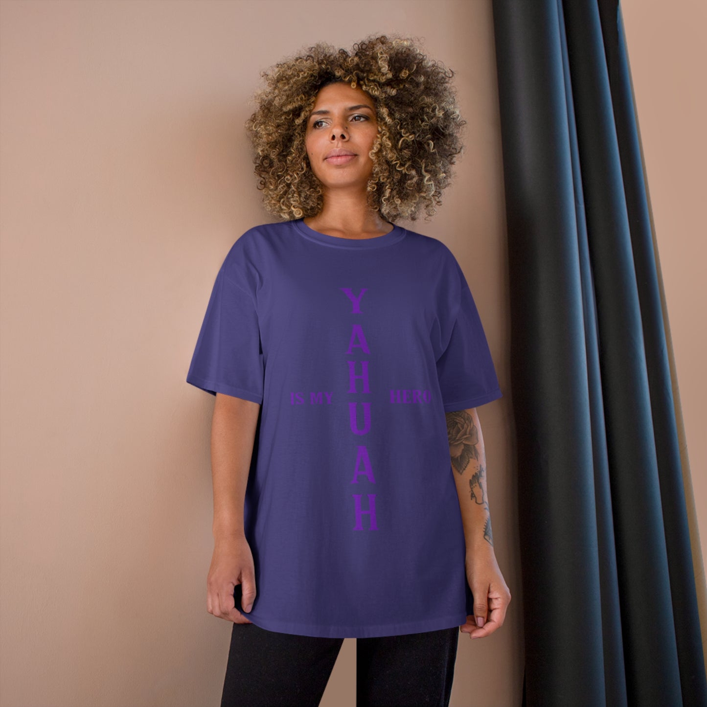 YAHUAH HERO -Lady J, custom - Champion T-Shirt