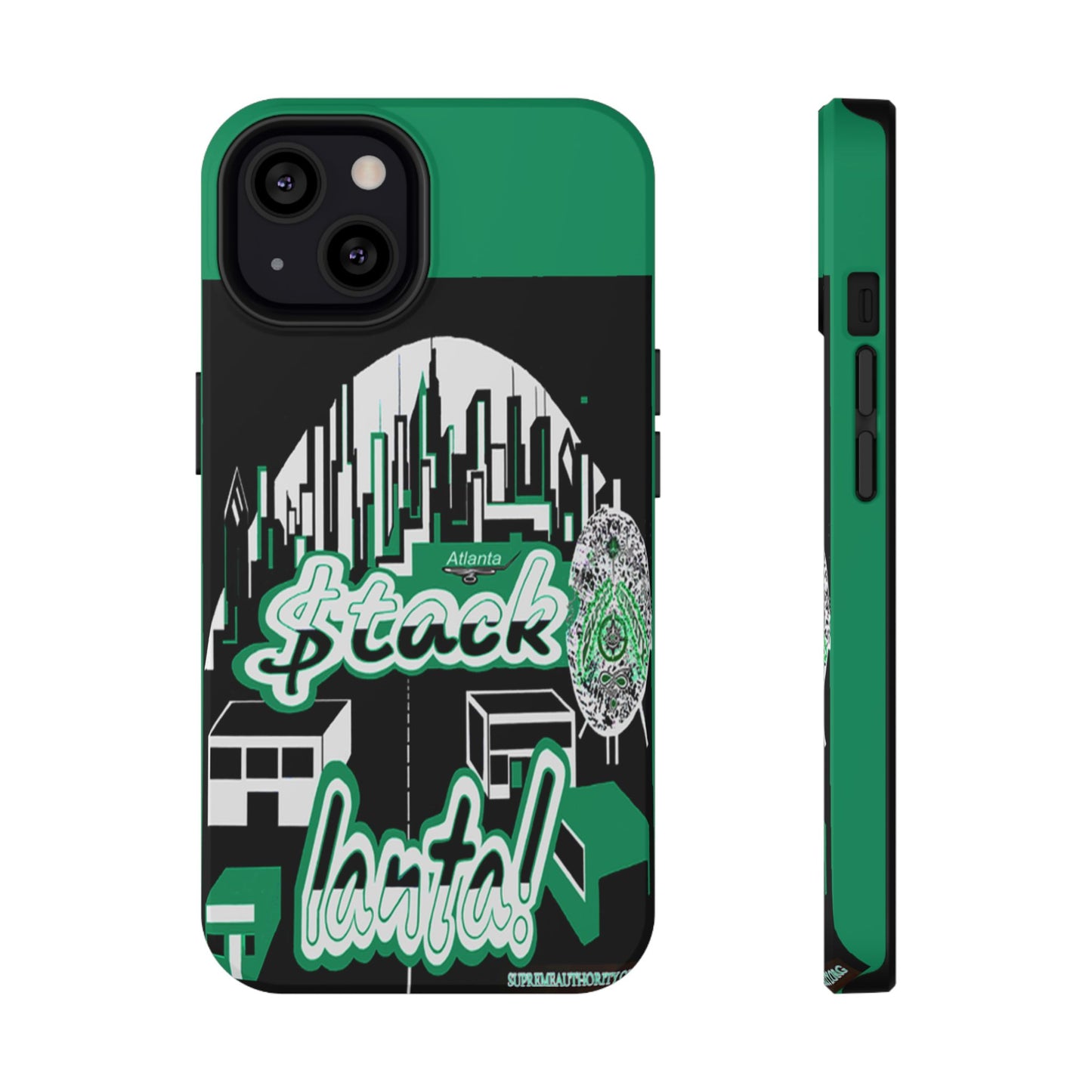Stack-lanta 2! Remix Green Supreme Authority Iphone ONLY -Impact-Resistant Cases