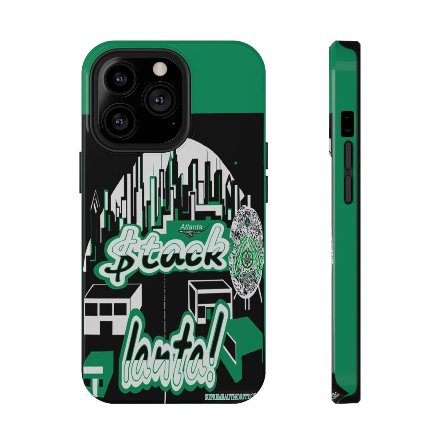 Stack-lanta 2! Remix Green Supreme Authority Iphone ONLY -Impact-Resistant Cases