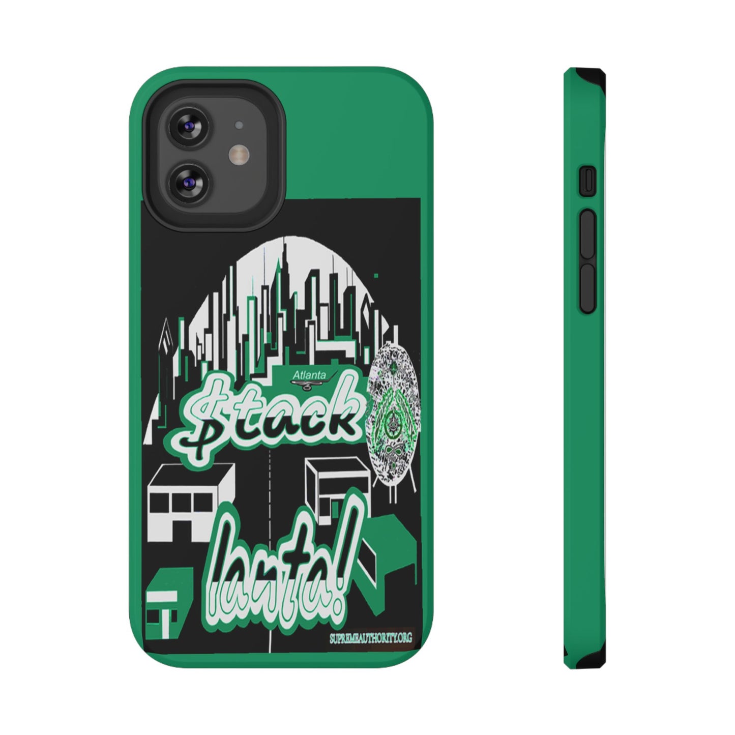 Stack-lanta 2! Remix Green Supreme Authority Iphone ONLY -Impact-Resistant Cases
