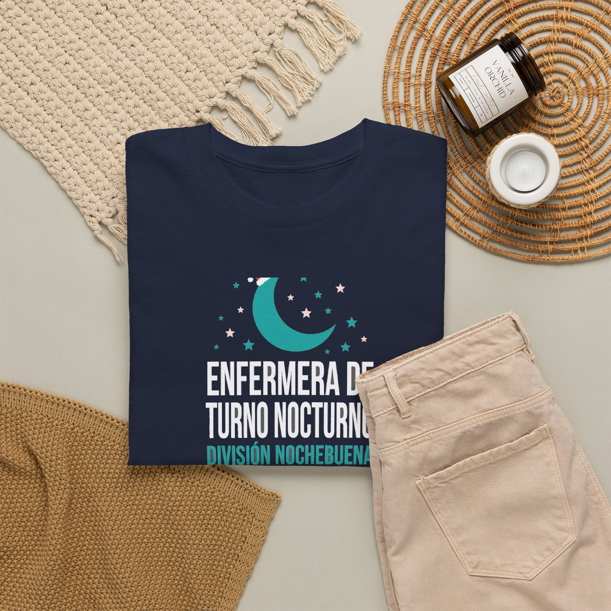 Enfermera de Turno Nocturno - Division Nochebuena - Camiseta de Navidad en Espanol - Edicion Economica