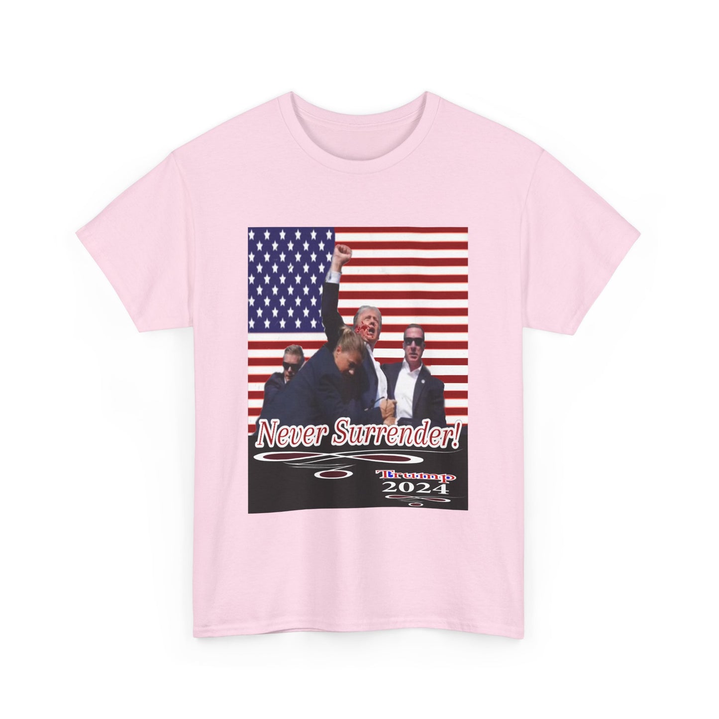 Trump Never Surrender Unisex Heavy Cotton Tee