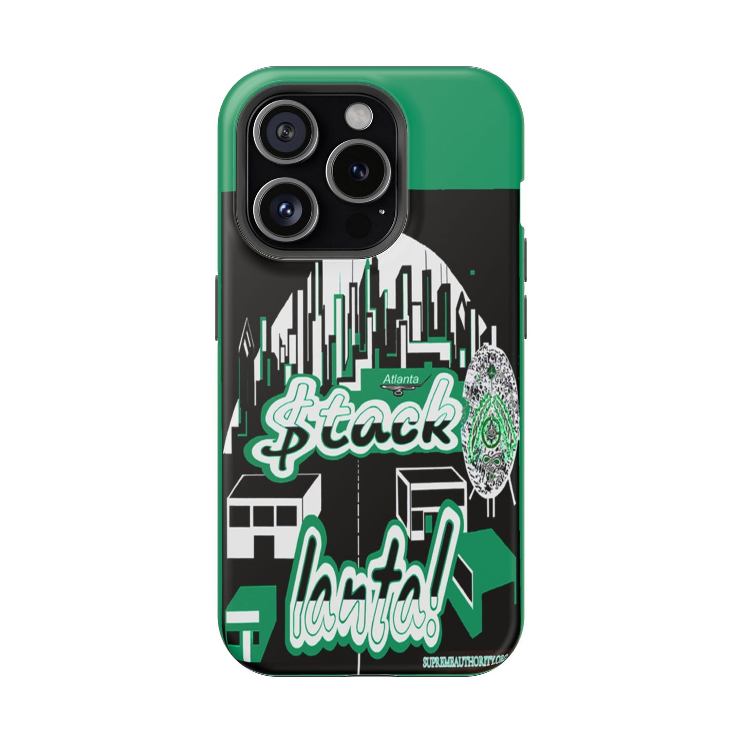 Stack-lanta 2! Remix Green Supreme Authority Iphone ONLY -Impact-Resistant Cases