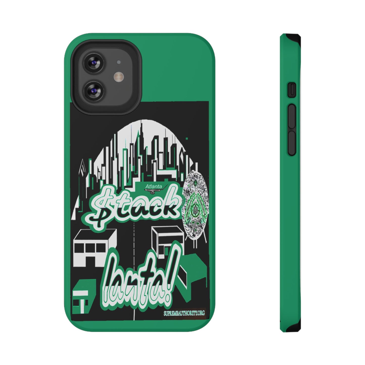 Stack-lanta 2! Remix Green Supreme Authority Iphone ONLY -Impact-Resistant Cases
