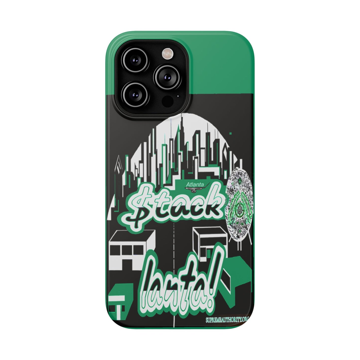 Stack-lanta 2! Remix Green Supreme Authority Iphone ONLY -Impact-Resistant Cases