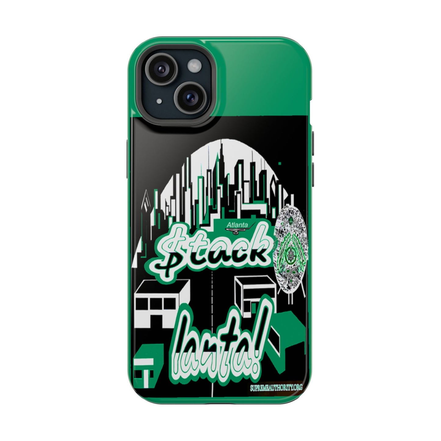 Stack-lanta 2! Remix Green Supreme Authority Iphone ONLY -Impact-Resistant Cases