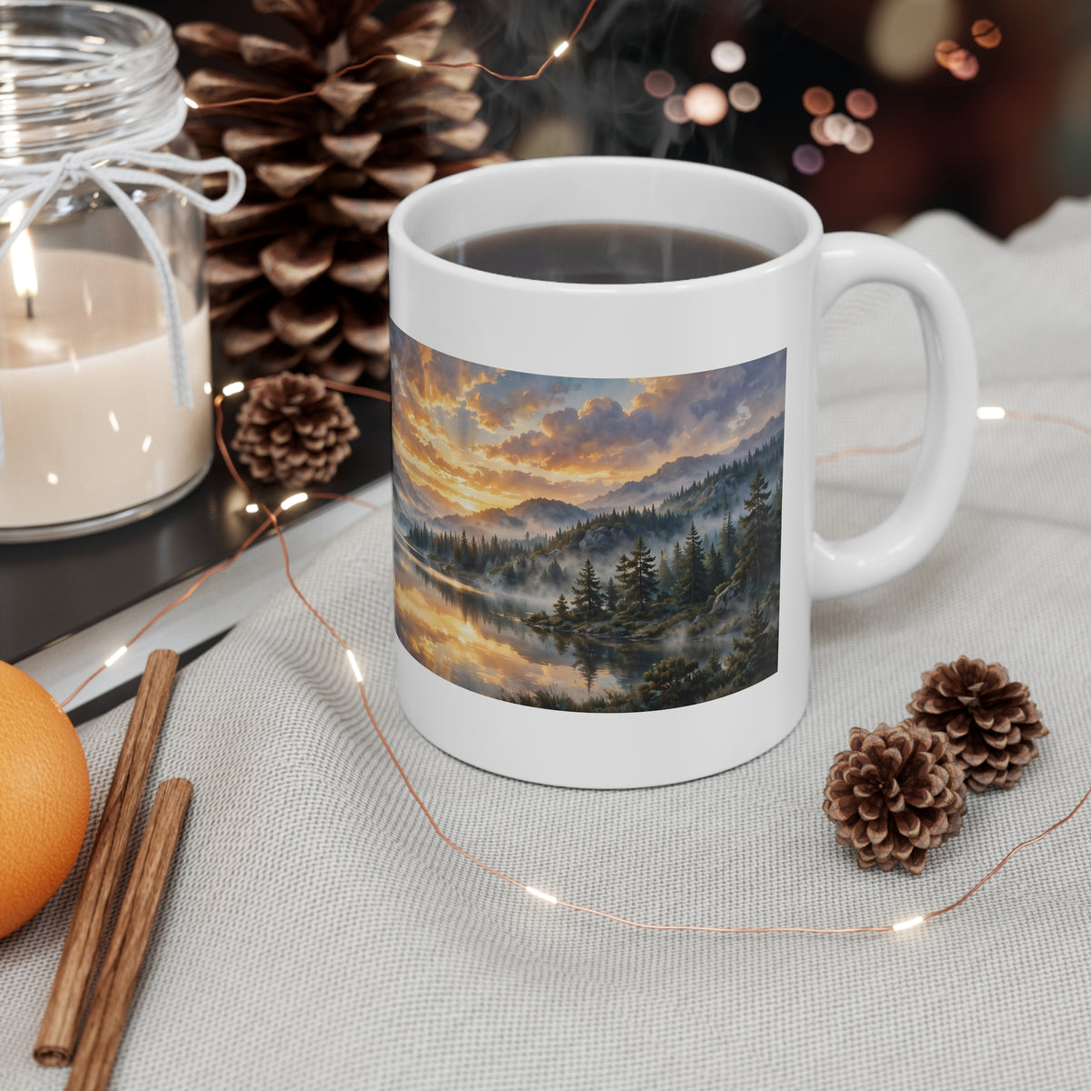 Mountain Lake Dawn — Ceramic Mug