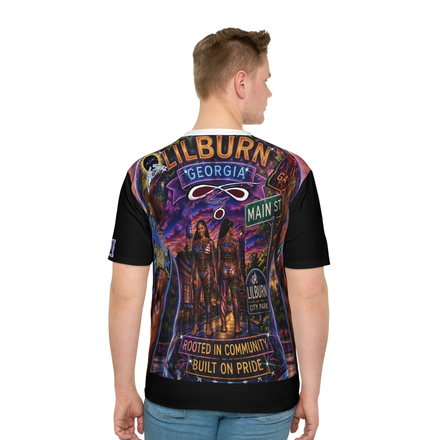 Lilburn GA Stack Lanta Body tat -Men's Loose T-shirt (AOP)
