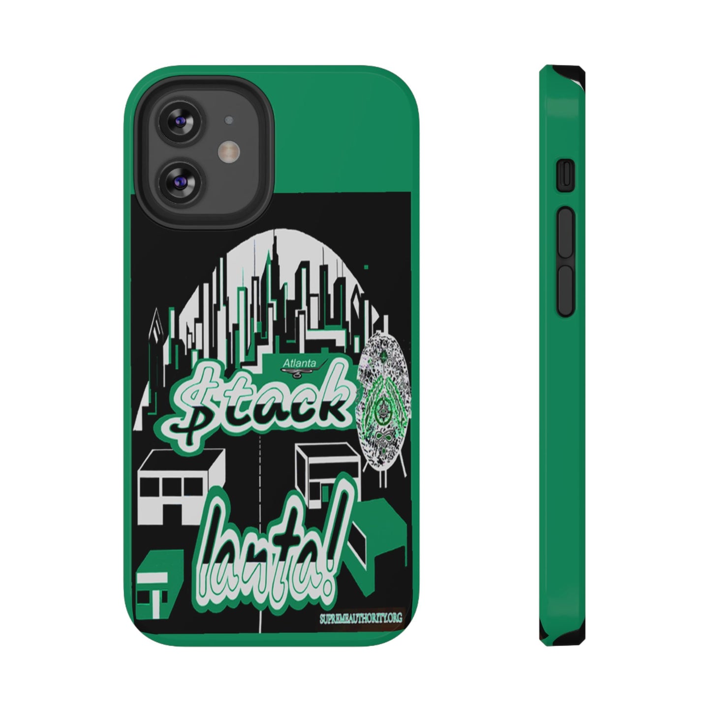 Stack-lanta 2! Remix Green Supreme Authority Iphone ONLY -Impact-Resistant Cases