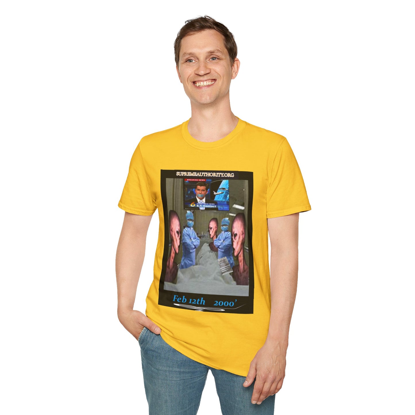Feb. 12th 2000' An Alien Grey Operation - Grey Unisex Softstyle T-Shirt