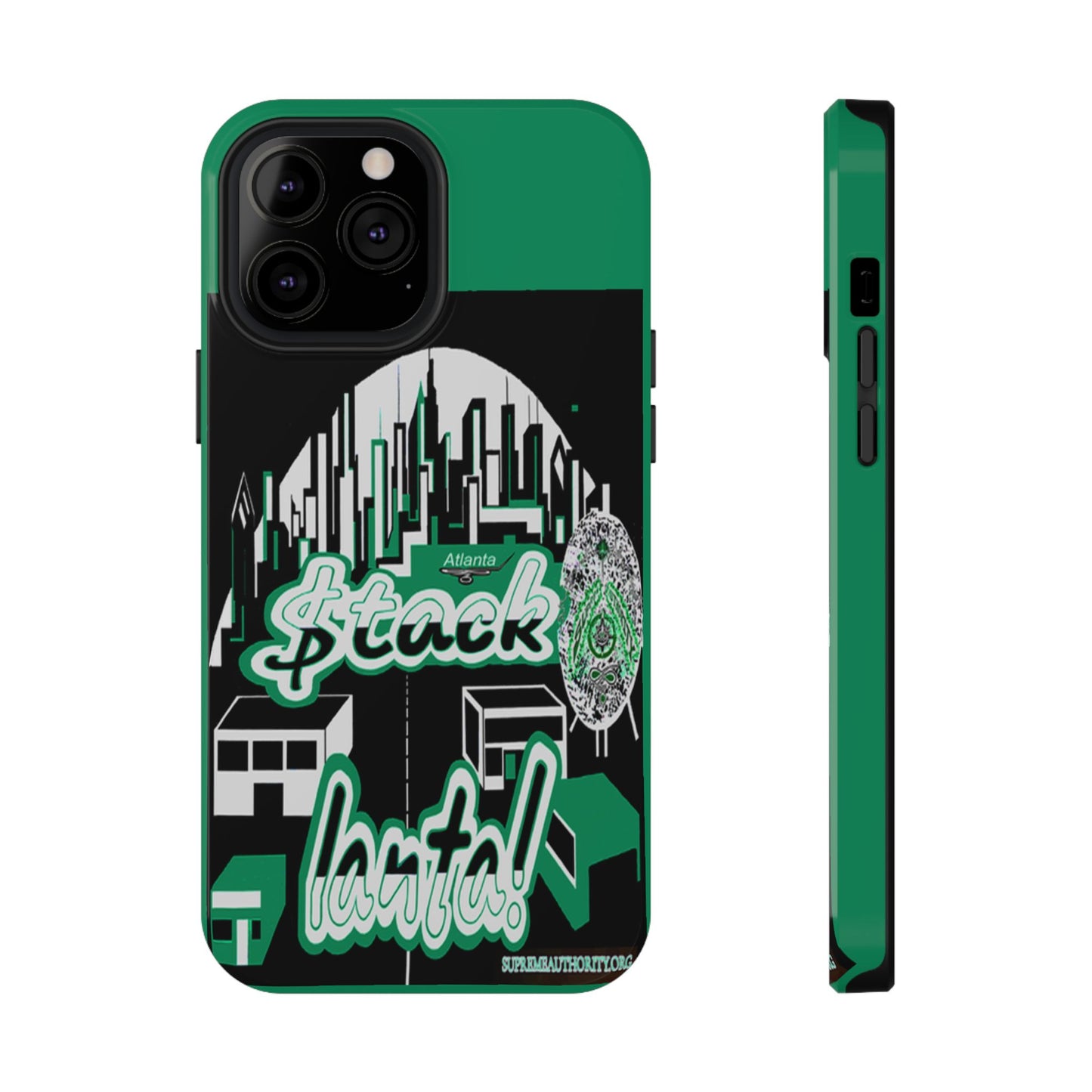 Stack-lanta 2! Remix Green Supreme Authority Iphone ONLY -Impact-Resistant Cases