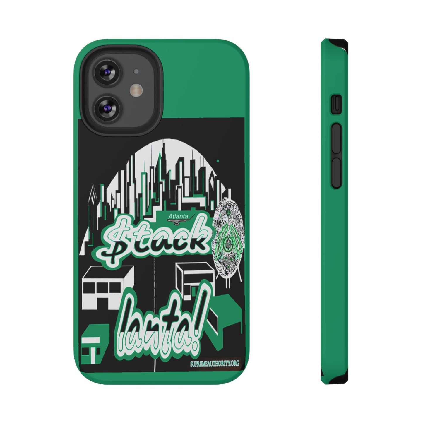 Stack-lanta 2! Remix Green Supreme Authority Iphone ONLY -Impact-Resistant Cases