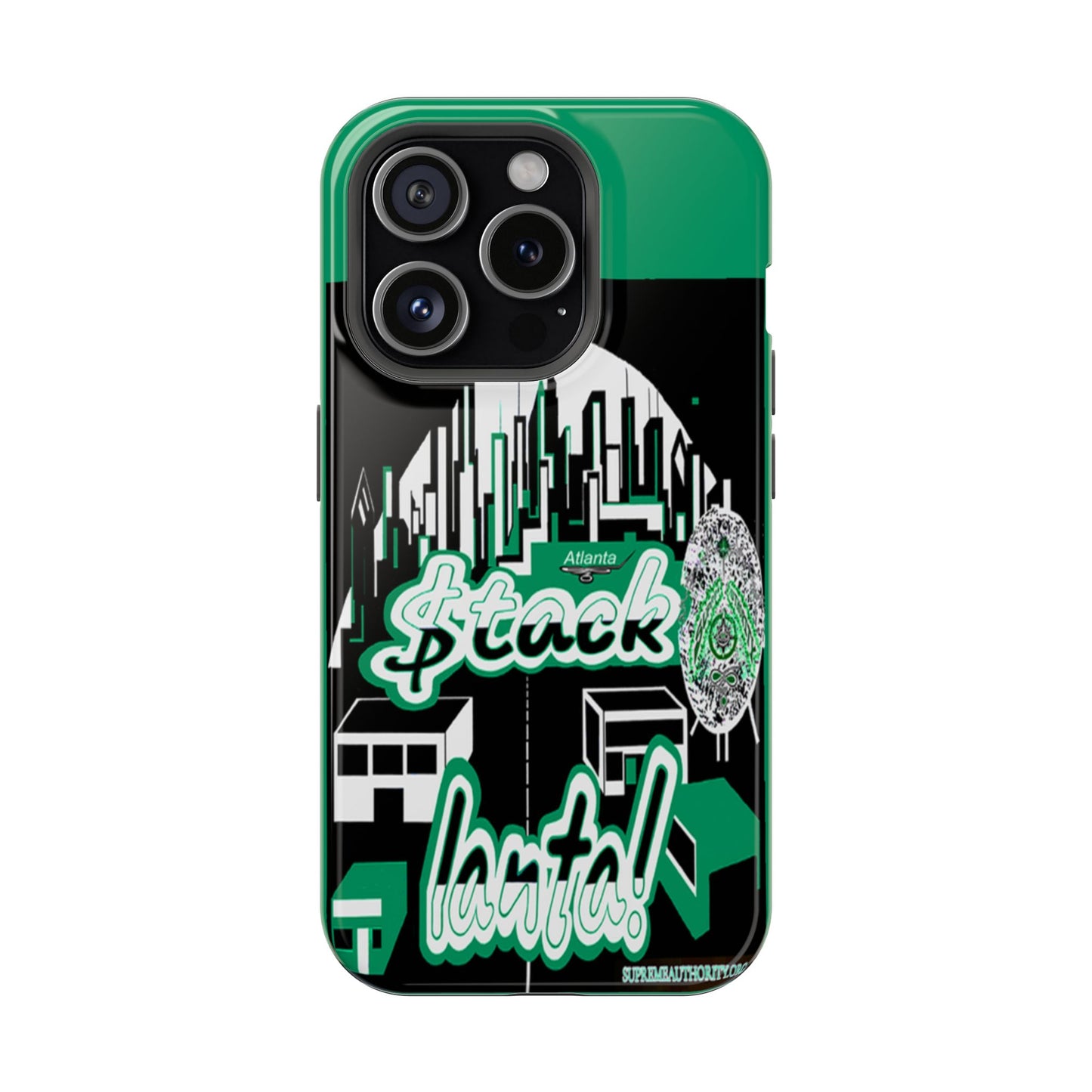 Stack-lanta 2! Remix Green Supreme Authority Iphone ONLY -Impact-Resistant Cases