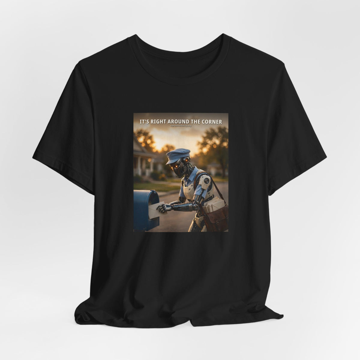 It's Right Around The Corner — Mail Carrier Robot Tee