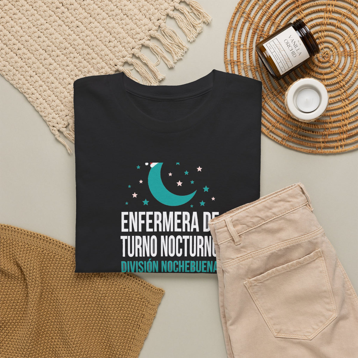Enfermera de Turno Nocturno - Division Nochebuena - Camiseta de Navidad en Espanol - Edicion Economica