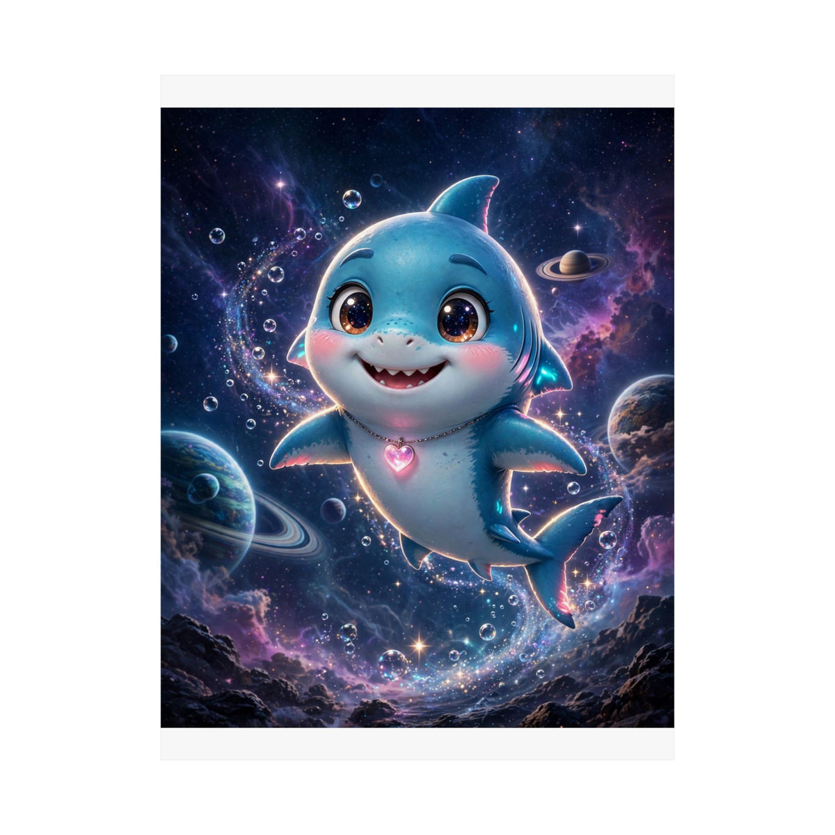 Finn — Shark Buddy — Kids Room Poster